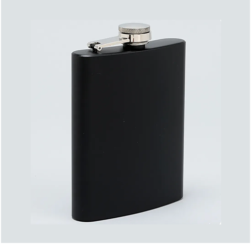 Black Stainless Steel Hip Flask