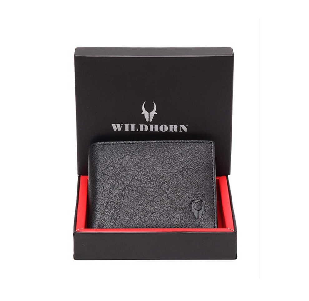 WildHorn Men Black Solid Genuine Leather Wallet
