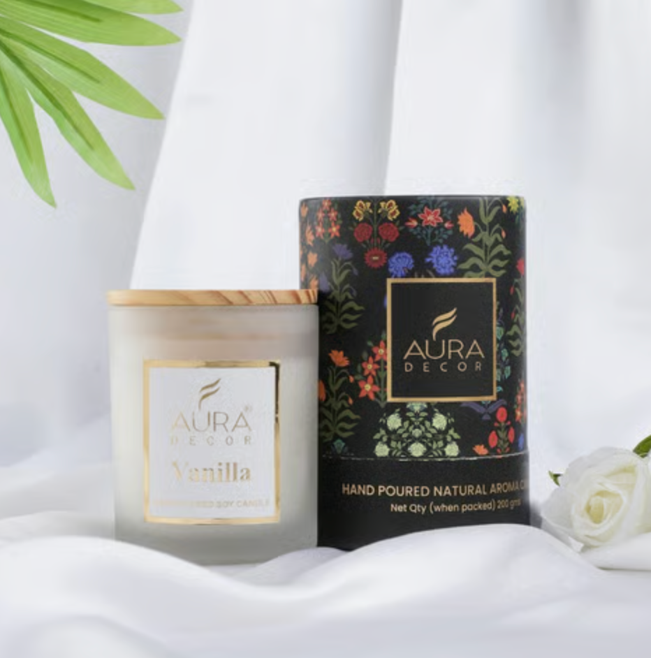 Aura Decor Vanilla Premium Soy Wax Scented Candle