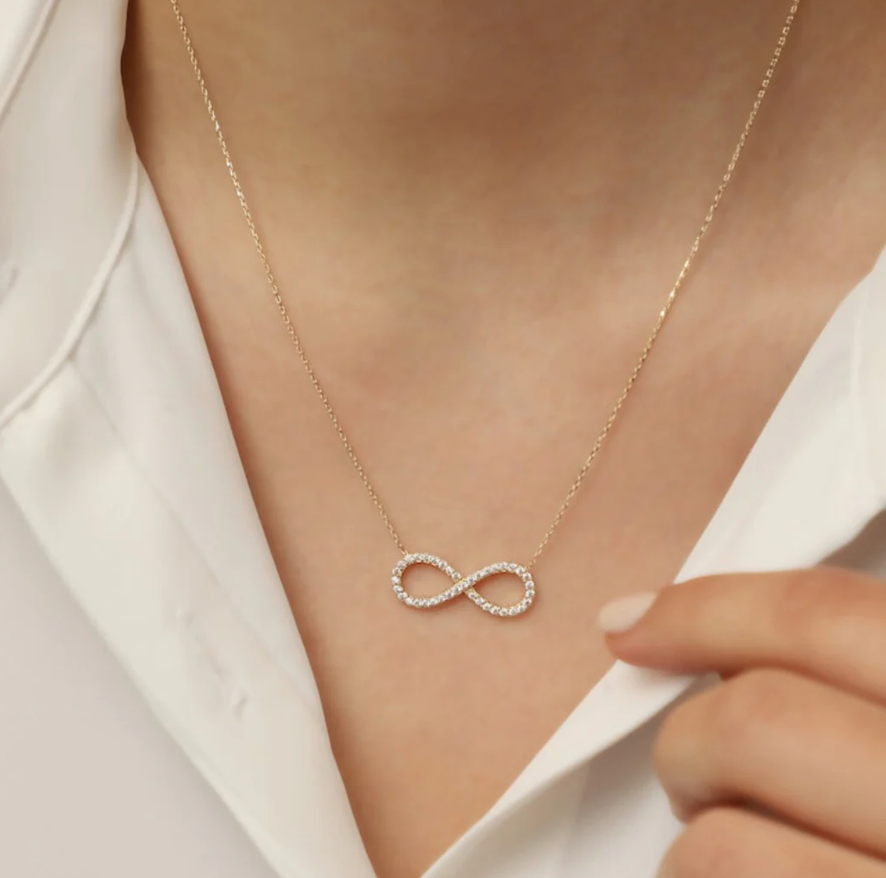 Anti tarnish infinity neckpiece