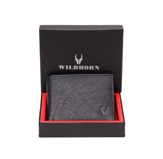 WildHorn Men Black Solid Genuine Leather Wallet