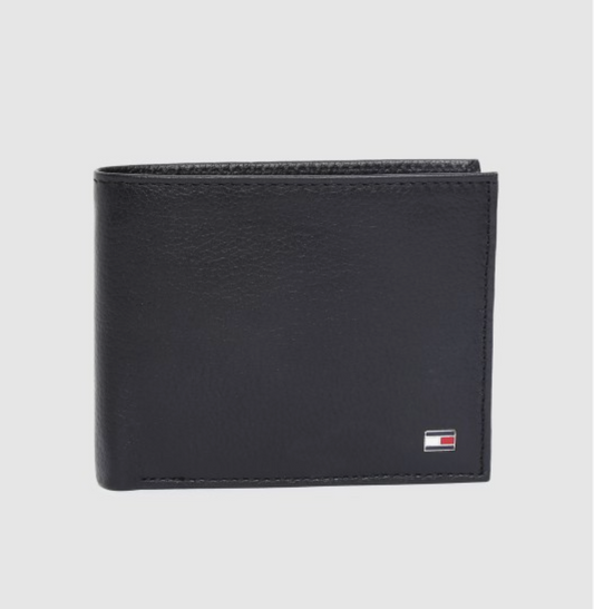 Tommy Hilfiger Men Black Solid Genuine Leather Wallet
