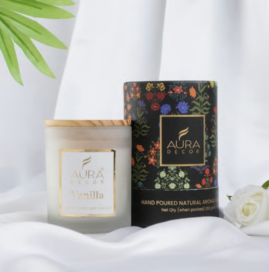 Aura Decor Vanilla Premium Soy Wax Scented Candle